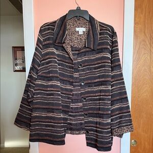 CJ Banks Black and Brown Striped Blazer